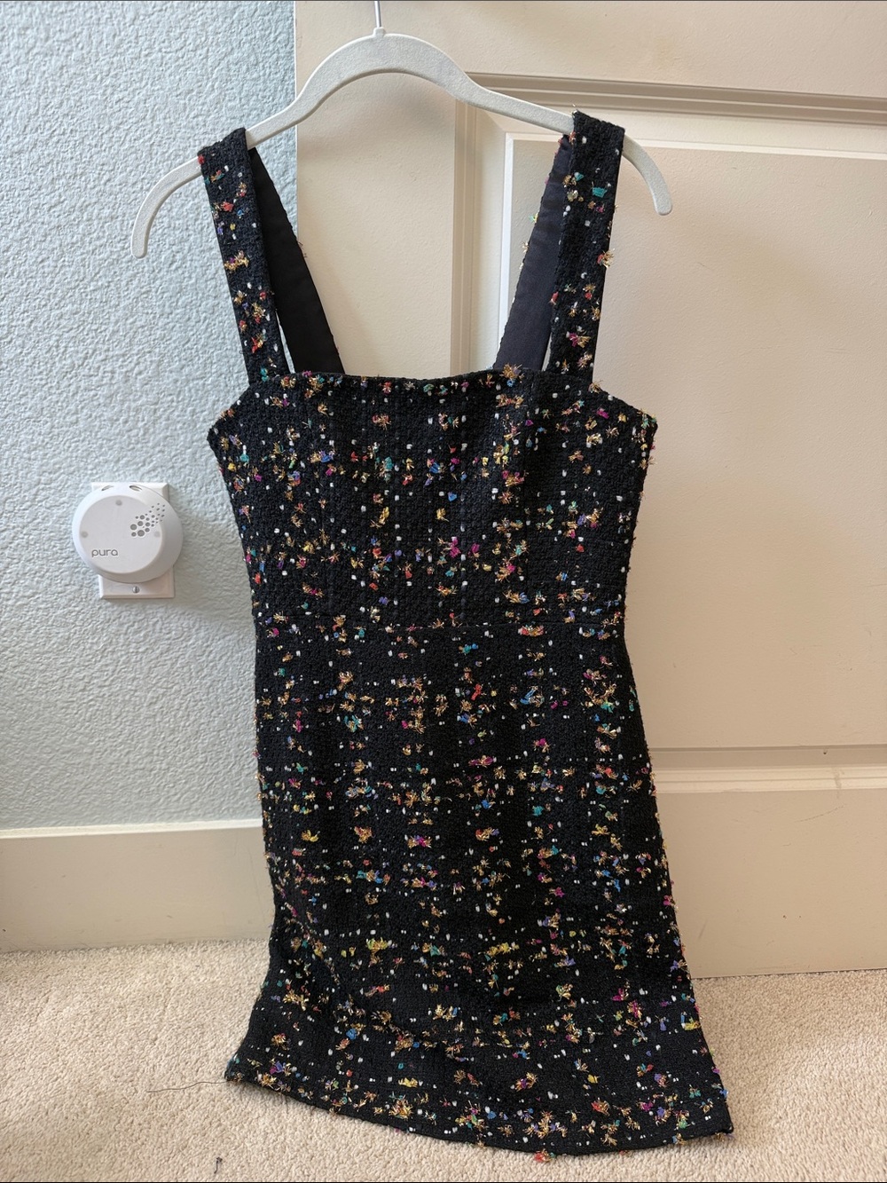 Amanda Uprichard Black Dress with Gold Trim